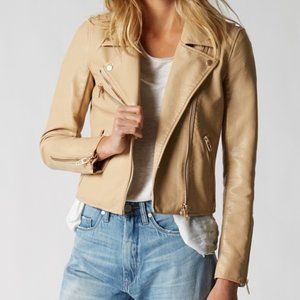 Blank NYC | Vegan Leather Moto Jacket in Natural Light Sz. XS